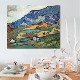 Canvas Art Les Alpilles Mountain Landscape Near South-reme Vincent Van Gogh Oil Painting Handmade Wall Decor High Quality