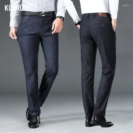 Men's Jeans KUBRO Office Fashion High Quality Smart Casual Pants Zipper Denim Classic Business Brand Thin Chic Full Trousers 30-38