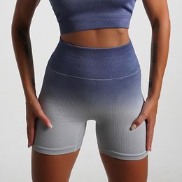 Yoga Outfits Seamless Shorts Yoga Pants Short Leggings for Woman Push Up Shorts Fitness Gradient Gym Running Pants Women Sports Shorts 230712