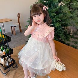 Girl Dresses Princess Dress Clothing Baby Bubble Sleeve Floral Fashion Butterfly Fluffy Long Skirt Children Daily Holiday Clothes