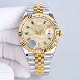 High quality Full Star Diamond Watch leisure business Real sapphire anti-vertigo mirror plating platinum 72 hours power reserve fine steel to create a brand watch