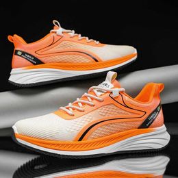 Men's Casual Sneakers Casual Running Shoes Orange Grey Pink Youth Breathable Clunky Sports Trainers