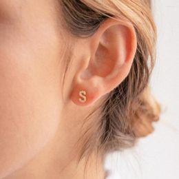 Stud Earrings 2023 Fashion Women Simple Zircon Inlaid 26 Initial Letter Earring Sexy Party Jewelry