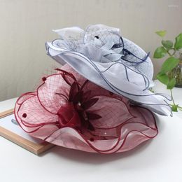 Wide Brim Hats Sun Visor Hat Ultralight Decorative Bucket Ladies Beach With Feather For Lady