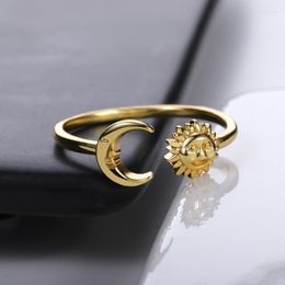 Wedding Rings 2023 Fashion Simple Adjustable Sun Moon Rose Romantic Engagement For Women