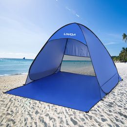 Tents and Shelters Lixada Automatic Instant pop-up beach tent light outdoor UV protection camping fishing tent Cabana Awning 230711