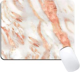 Upgraded Mouse Pad Gaming Mouse Pads Non-Slip Rubber Base Mousepad Rectangular Mouse Mat 11.8x9.8x0.12 Inches Rose Gold Marble