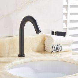 Bathroom Sink Faucets Vidric Black Sensor Faucet Deck Mount And Cold Automatic Basin Battery Powered Water Saving Tap