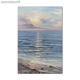 Handmade Seascape Art Picture Modern Living Room Decoration Oil Painting Textured Sea Scenery Art Pictures Wall Hangings Artwork L230704