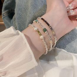 Strand Arrival Bracelets Fashion Women Trendy Colour Crystal Pearl Light Luxury Beaded Jewellery Wholesale