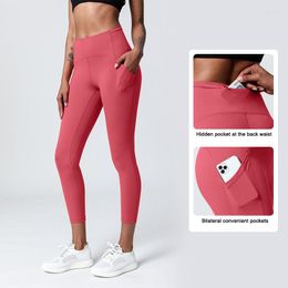 Active Pants With Logo Women's Soft Elastic Yoga Bottom High Belt Pocket Fitness Sports Breathable And Comfortable Gym