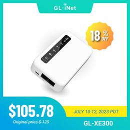 Routers GL iNetGL XE300 Puli 4G LTE Mobile Smart VPN Router Portable WiFi Wireless Travel spot OpenWrt 5000mAhBattery OpenVPN 230712