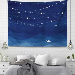 Tapestries Customizable Wall Decoration Tapestry Beautiful Ocean Sky Accessories Wall Hanging Blue Large Fabric Wall Home Autumn