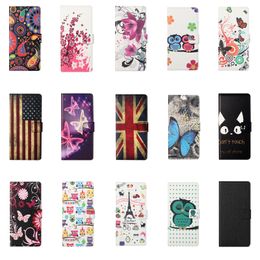 Eiffel Tower Leather Wallet Cases For Iphone 15 Plus Pro Max Samsung A15 A05 A05S A54 A04E A34 A24 M14 M54 S23 FE A25 Flower Butterfly Camouflage Card Holder Flip Cover