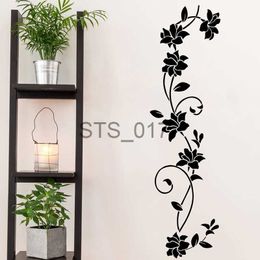 Other Decorative Stickers Black Flower Vine Vinyl Wall Stickers Refrigerator Window Cupboard Living Room Decoration DIY Wall Decals Art Mural Home Decor x0712