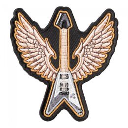 Grey Flying V Bass Guitar Patch Musical Instruments Iron On Or Sew On Embroidered Patches 3 3 25 INCH 1720