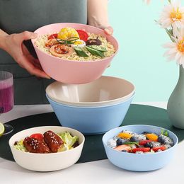 Bowls Plastic Household Rice Bowl Nordic Style Large-capacity Noodle Thickened Wheat Straw Soup Kitchen Tableware Tools