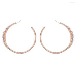 Hoop Earrings Not Easy To Fall Off 1 Pair Charming Extra Large Rhinestone Burrs-free Non-allergenic Women Gift