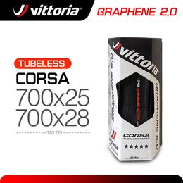 Bike Tyres Pneu Vittoria Corsa Tubeless Tyre 700x25/28C Graphene 2.0 Road Bike Tyre Road TUBELESS READY 700 Tyres HKD230712