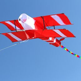 Kite Accessories High Quality 3D Single Line Red Plane Kite Sports Beach With Handle and String Easy to Fly Kids Gift 230712