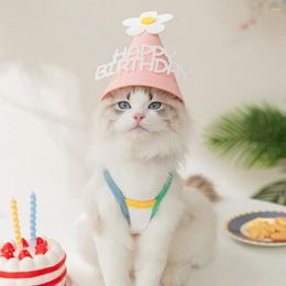Cat Costumes Pet Birthday Vest 1 Set Cute Adorable Eye-catching Dog Shirt And Hat Accessories