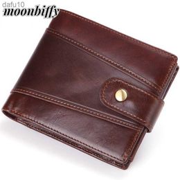 Men's Wallet RFID Vintage Genuine Leather Multifunctional 3 Fold Multi-card coin Wallet Business Card Holder Money Bag Purse L230704
