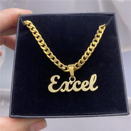 Pendant Necklaces Custom 5mm NK Chain Necklace for Men Personalized Name Cuban Chain Necklace Custom Stainless Steel Nameplate Christmas Gifts 230711