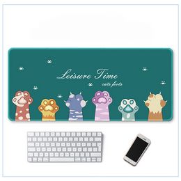 Cartoon Cat paw Mouse Pad Cute Cartoon Computer Keyboard Non-slip Rubber Base Office Desktop Table Mat for Gaming Accessory Rug