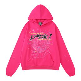 Kadın Hoodie Erkekler Hoodies Tasarımcı Sweatshirts Kaliteli Sweatshirt Çift Kazak Giyim Moda Takibi Siyah Beyaz Pembe Örümcek Web Gra 942