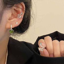 Backs Earrings 1 Pcs Punk Zircon Snake Clip Earring For Women Girl Fashion Ear Cuff Y2K Jewellery Gift Brincos Eh2024