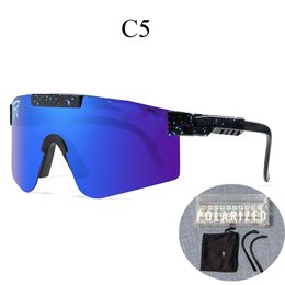 Pits 2023 Original VIPERS Sport google TR90 Polarised Sunglasses for men/women Outdoor windproof eyewear 100% UV Mirrored lens gift31