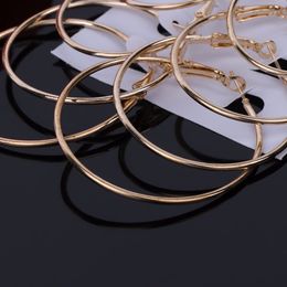 6Pairsset Vintage Dangle Ring Big Circle Hoop Earrings Women Steampunk Ear Clip