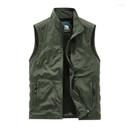 Men's Vests Autumn Winter Pography Vest Multi Pocket Middle-aged And Young People's Loose Large Work Clothes Casual Coat