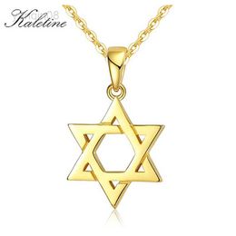 Pendant Necklaces Je Magen Star of David Sterling 925 Silver Necklace Women Men Israel Judaica Hebrew Jewellery Hanukkah Pendants Gold Colour HKD230712