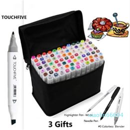 80-Colors Dual Tip Paint Markers luxury pen Oily Sketch Marker Art Supplies for Animation Manga Draw Brush Creative Christmas gifts