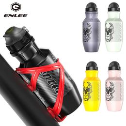 water bottle ENLEE 550ml Bicycle Water Food Grade Sports Fitness Running Riding Camping Hiking Kettle Leak-proof Bike Bottle Cage