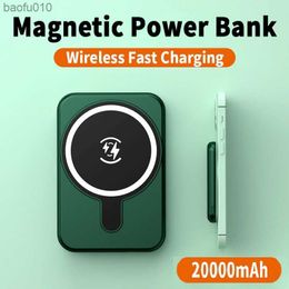 Magnetic Wireless Fast Charging Power Bank Portable 20000mAh Charger Mini Fast Charging External Battery Charger For 12 13 14 L230712