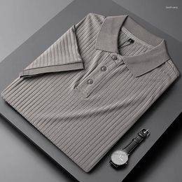 Men's Polos Male Fashion Slim Men Polo Shirt Short Sleeve Summer Thin Streetwear Solid For Korean Clothing R135