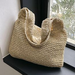 Evening Bags 2023 Fashion Women Rattan Shoulder Casual Female Wikcer Woven Handbags Large Capacity Tote Summer Beach Straw Shopper