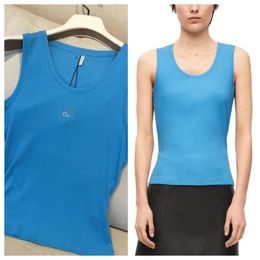 Canottiere da donna Canotte Canottiere Anagram Canottiere in misto cotone ricamate Gonne firmate Tuta da yoga Canotte sportive elastiche T-shirt