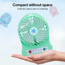 Electric Fans Summer Small Desktop Fan Low Noise Portable Electric Fans Speed Adjustable Air Cooling Fans With LED Light For Camping Office