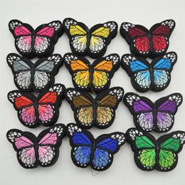 120pcs Iron On Patch Sew Embroidered Trim Standard butterfly fabric stickers for diy sewing craft247I