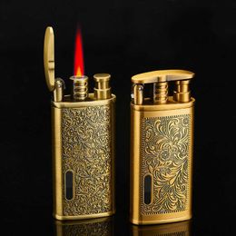 Creative Torch Butane Turbo Lighter Metal Windproof Red Flame Jet Lighters Tobacco Accessories Vintage Gift for Men Q3F4 MCMI