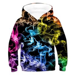 Hoodies Sweatshirts Kids Boys' Hoodie Sweatshirt Long Sleeve 3D Print Optical Illusion With Pockets Blue Purple Children Tops 3 14 Year 230711