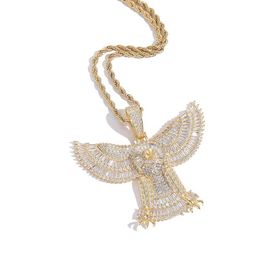 TopBling Hip Hop Eagle Pendant Necklace Topbling Ice Out 18k Real Gold Plated Men Jewellery