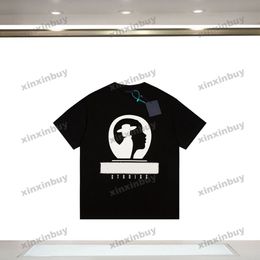 xinxinbuy Men designer Tee t shirt 23ss Paris 1854 portrait letter print short sleeve cotton women black blue white XS-2XL