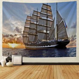 Tapestries Sea Scenery Wall Hanging Tapestry Art Deco Blanket Curtain Bedroom Living Room Decor