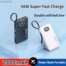 Super Fast Charging Power Bank Mini 20000mAh Portable charger 2USB Output Digital Display External Battery For iPhone Xiaomi L230712