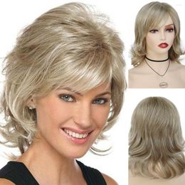 Synthetic Wigs GNIMEGIL Stylish Short Blonde Wig For Women Natural Curly Hair Daily Use Nice Looking Cosplay Halloween Heat Resistant
