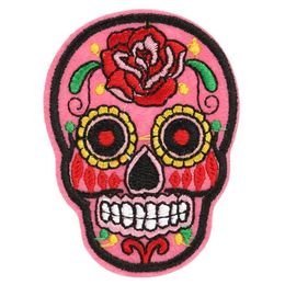 20 pcs Patch DIY Flowered Skull Embroidered Patches Fabric Badges Iron-On Sewing For Bags Patches Clothes Hat Decorative Ornament244I